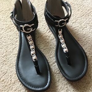 G By Guess Black Sandals